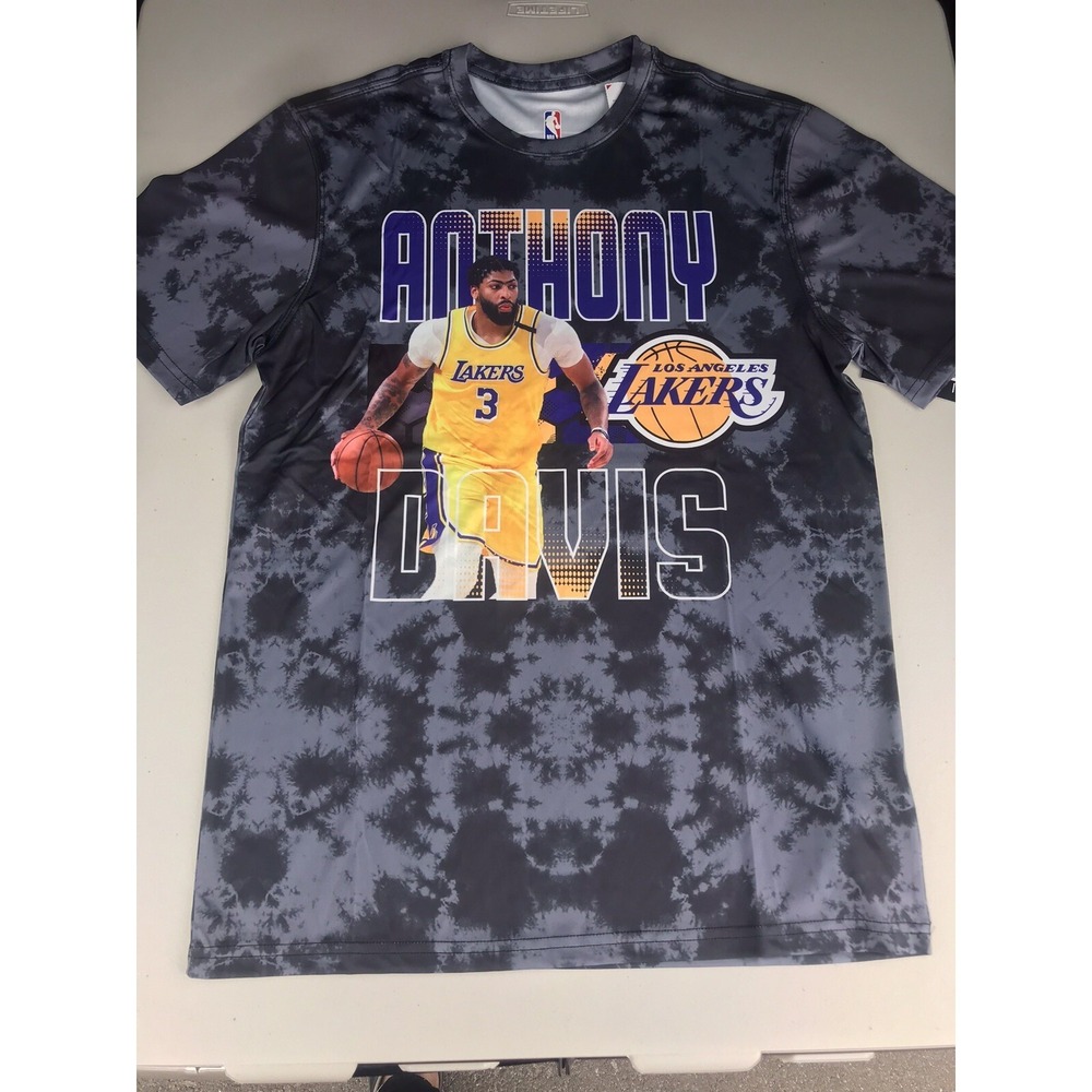 Los Angeles LA Lakers Anthony Davis #3 Gray Tie Dye Graphic T-Shirt Men's Medium - Picture 3 of 14